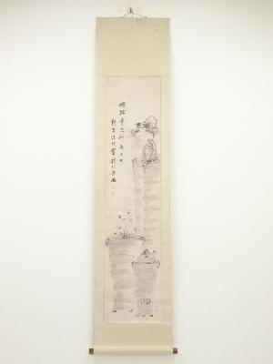 JAPANESE HANGING SCROLL / HAND PAINTED / BONSAI (1881)